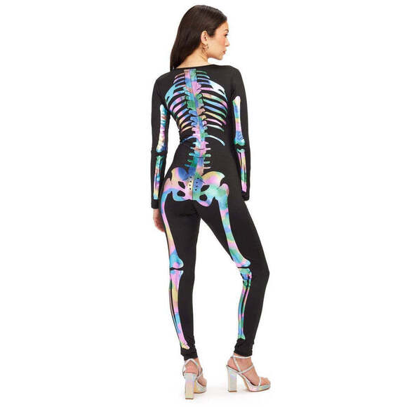Tipsy Elves Iridescent Skeleton Bodysuit Costume Size SMALL - unable to return - Picture 2 of 6